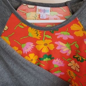 Lularoe Large Randy New without tags floral/gray